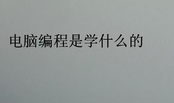 電腦編程是學(xué)什么的