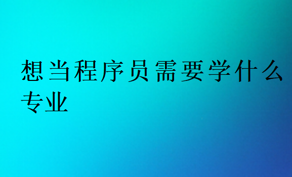 想當程序員需要學什么專業(yè)