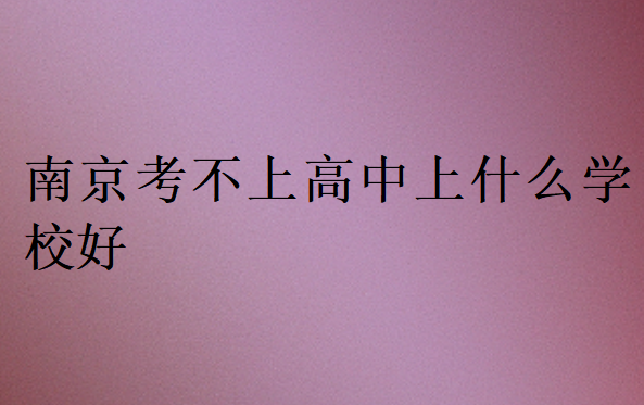 南京考不上高中上什么學(xué)校好