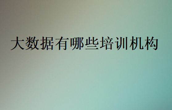 大數(shù)據(jù)培訓(xùn)機(jī)構(gòu)哪家好